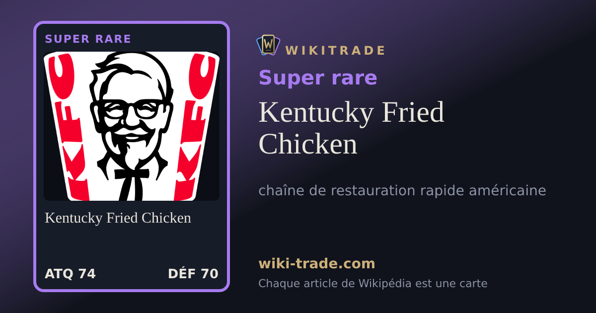 Kentucky Fried Chicken — carte Super rare