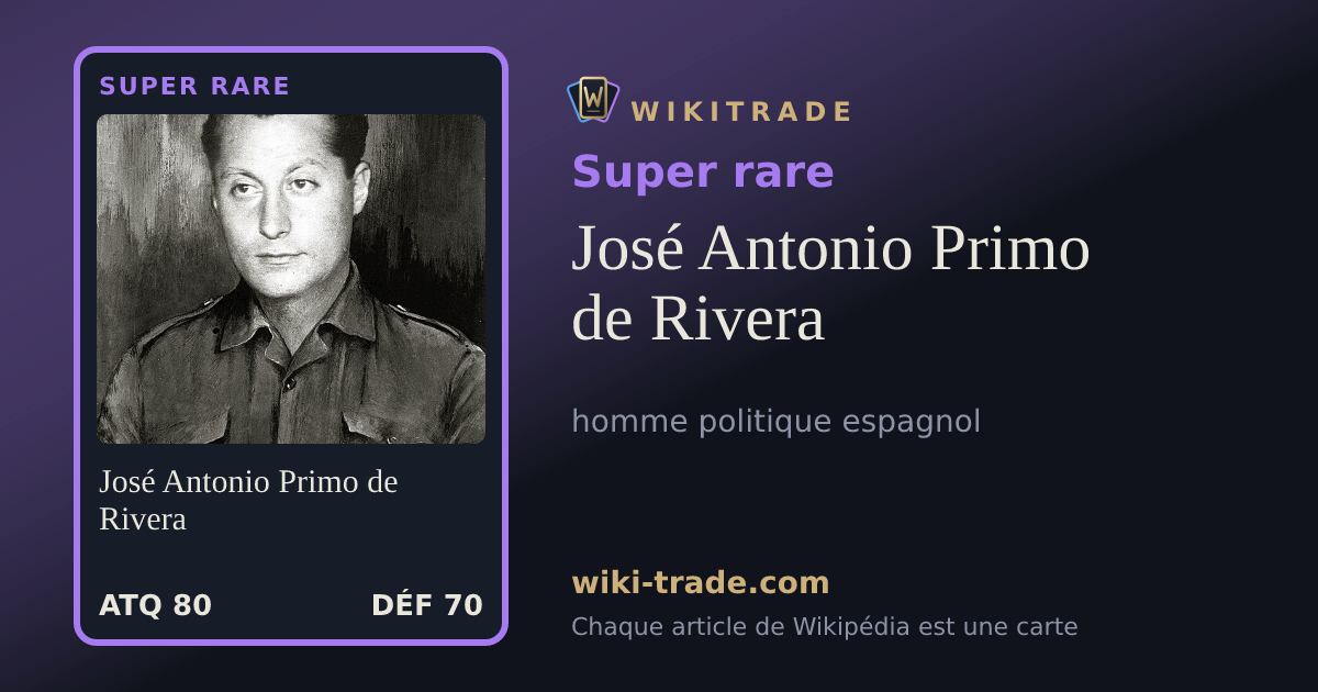 José Antonio Primo de Rivera — carte Super rare