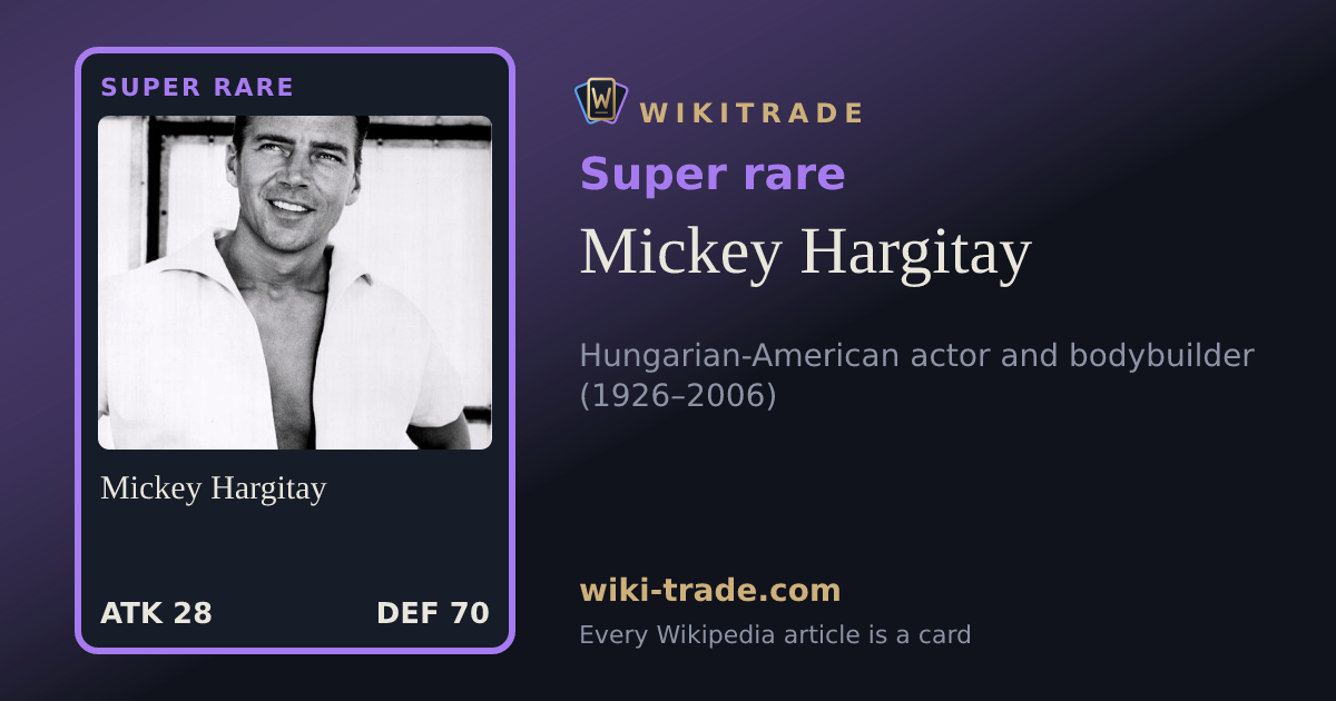 Mickey Hargitay — Super rare card