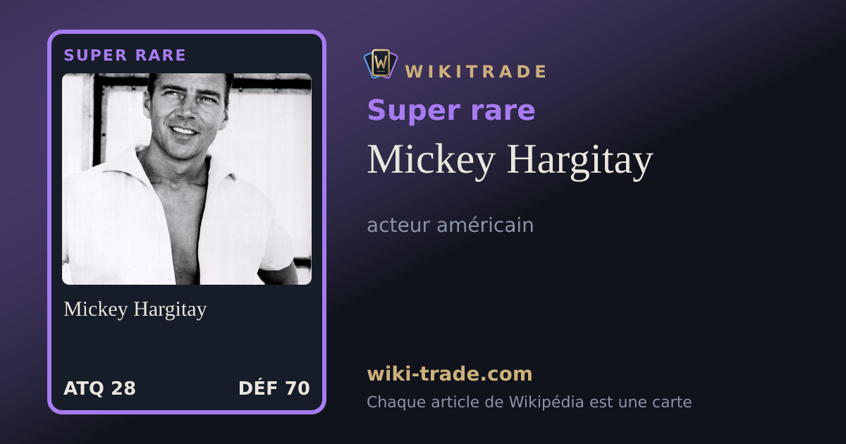 Mickey Hargitay — carte Super rare