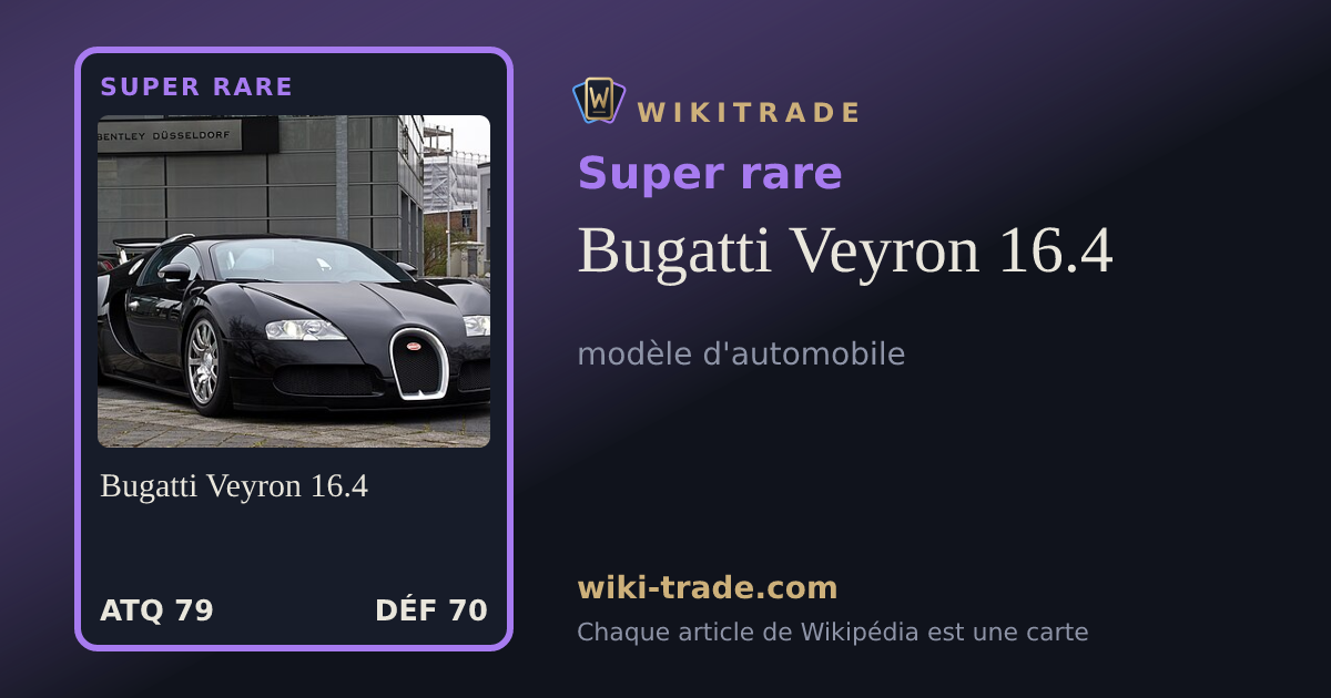 Bugatti Veyron 16.4 — carte Super rare
