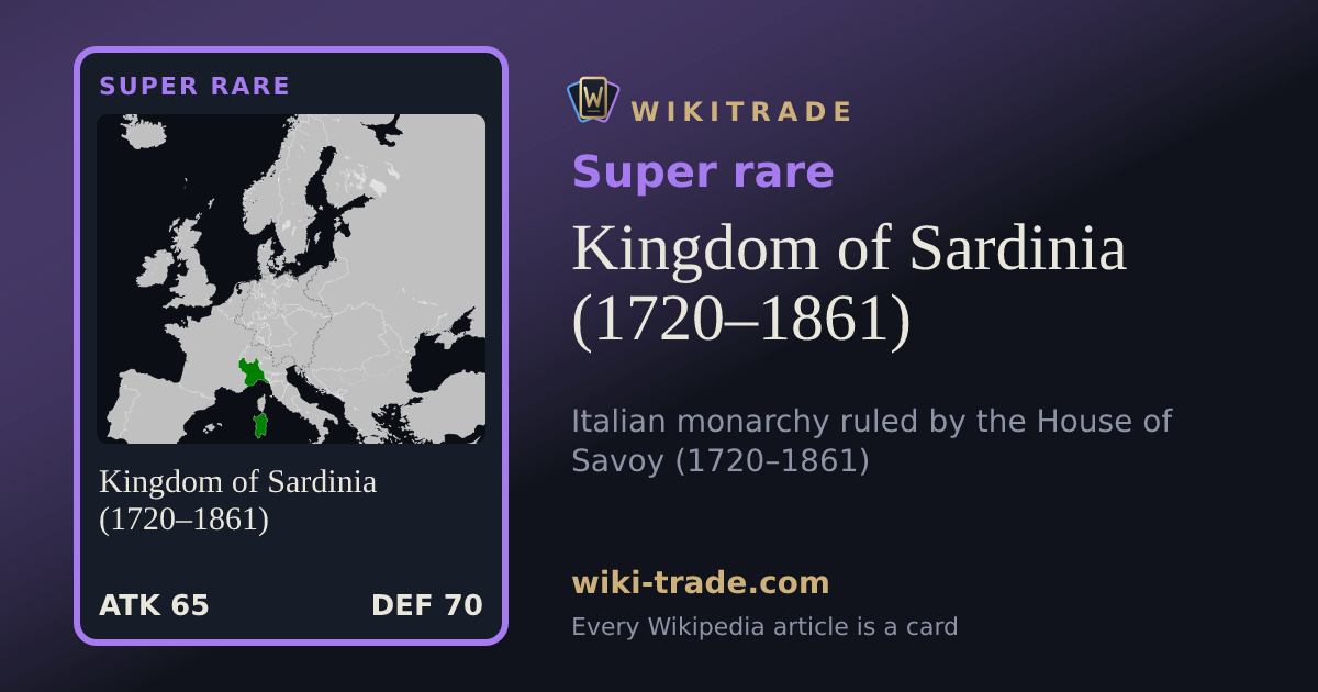Kingdom of Sardinia (1720–1861) — Super rare card