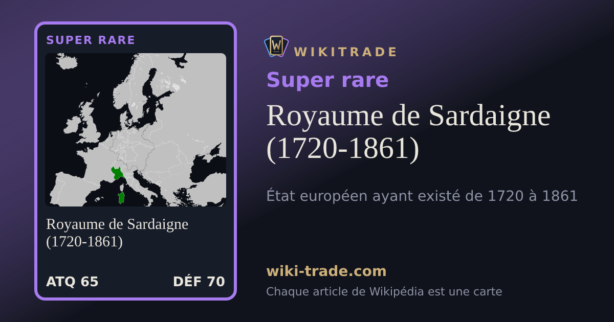 Royaume de Sardaigne (1720-1861) — carte Super rare