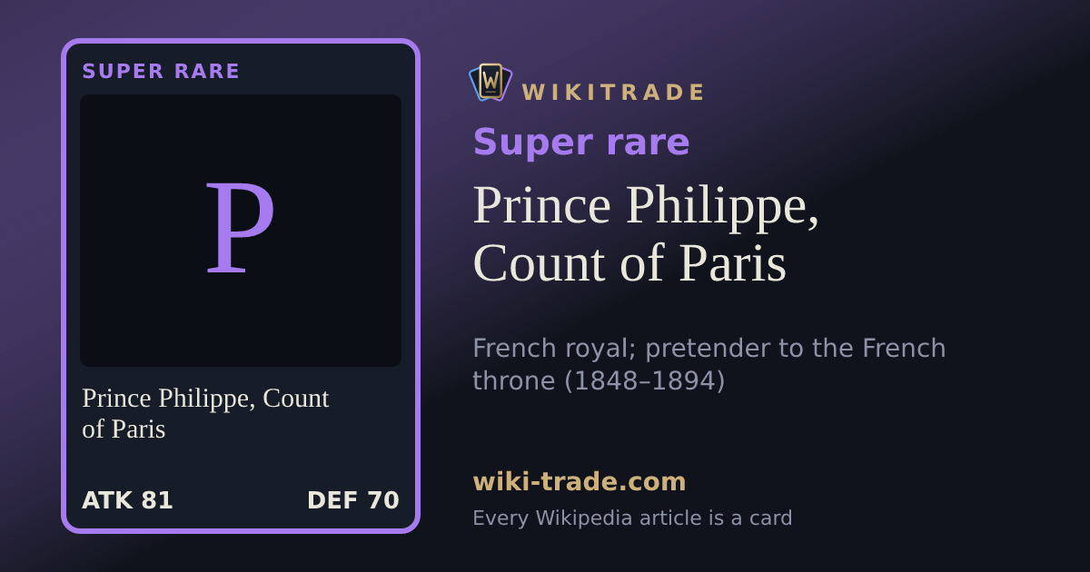 Prince Philippe, Count of Paris — Super rare card