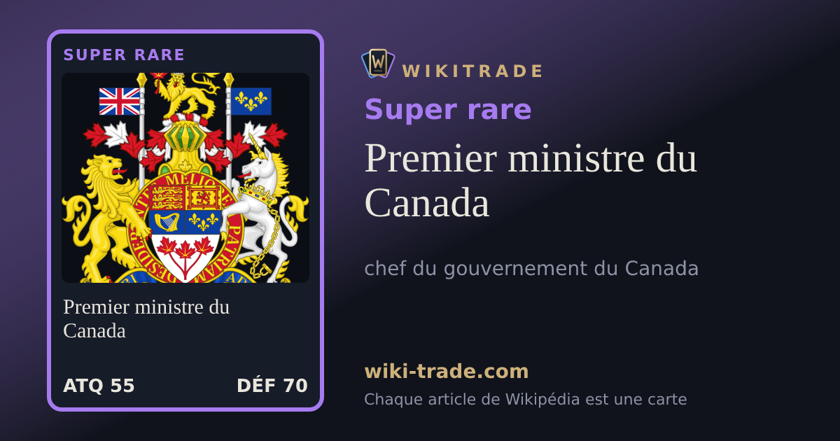 Premier ministre du Canada — carte Super rare