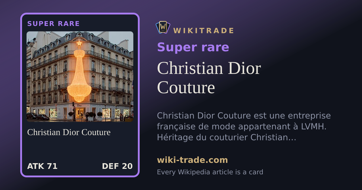 Christian Dior Couture — Super rare card