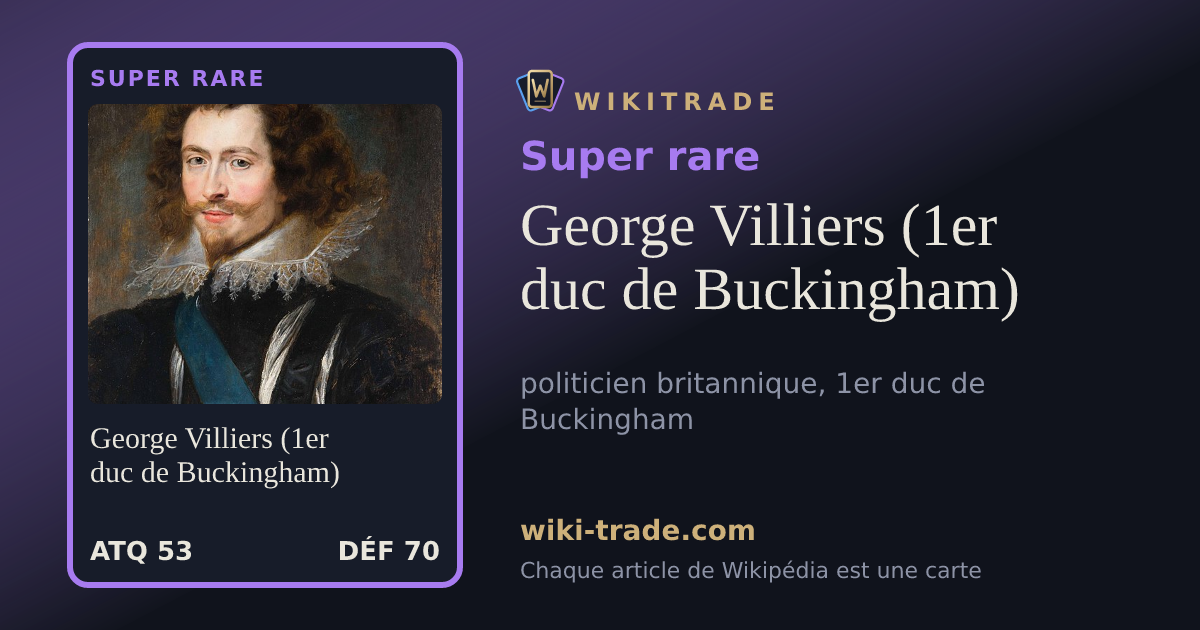 George Villiers (1er duc de Buckingham) — carte Super rare