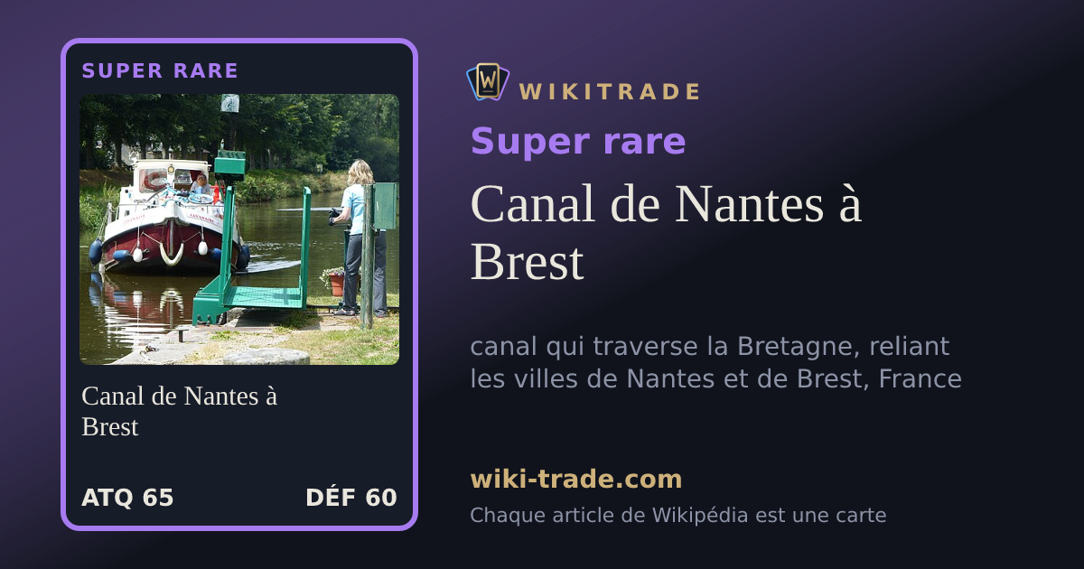 Canal de Nantes à Brest — carte Super rare