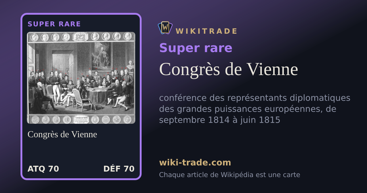 Congrès de Vienne — carte Super rare