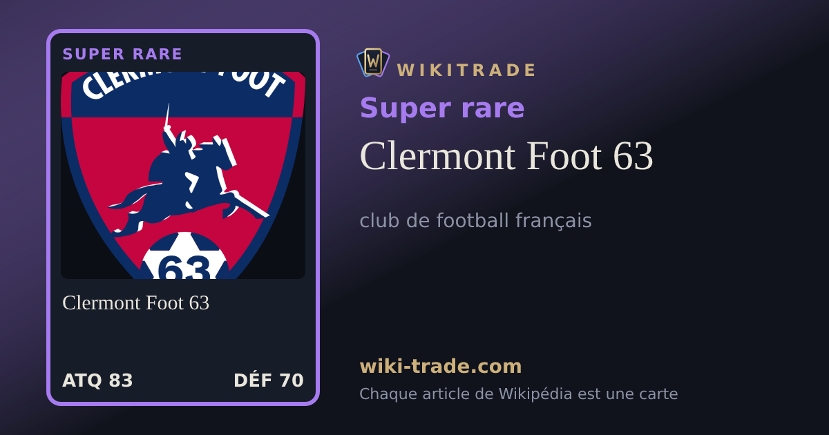 Clermont Foot 63 — carte Super rare