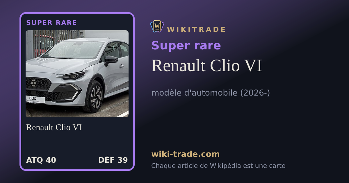 Renault Clio VI — carte Super rare