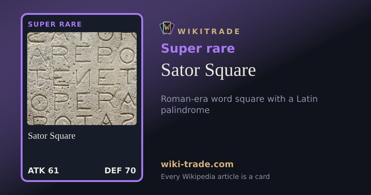 Sator Square — Super rare card