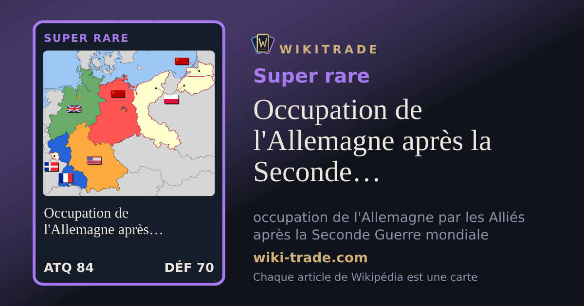 Occupation de l'Allemagne après la Seconde Guerre mondiale — carte Super rare