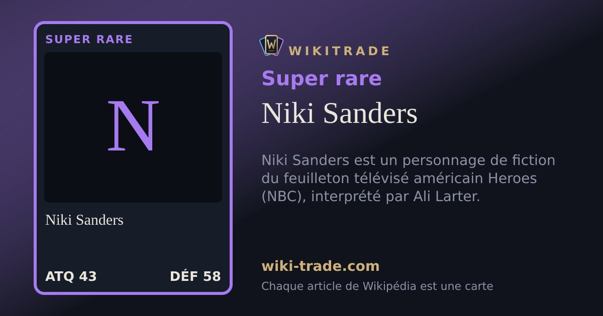 Niki Sanders — carte Super rare