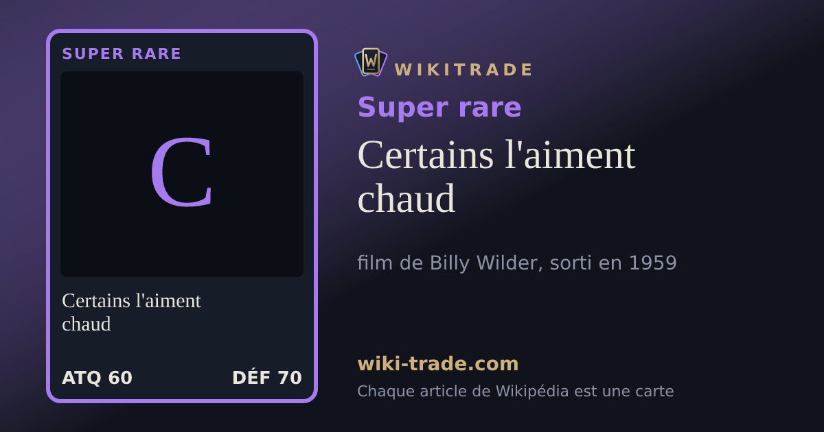 Certains l'aiment chaud — carte Super rare