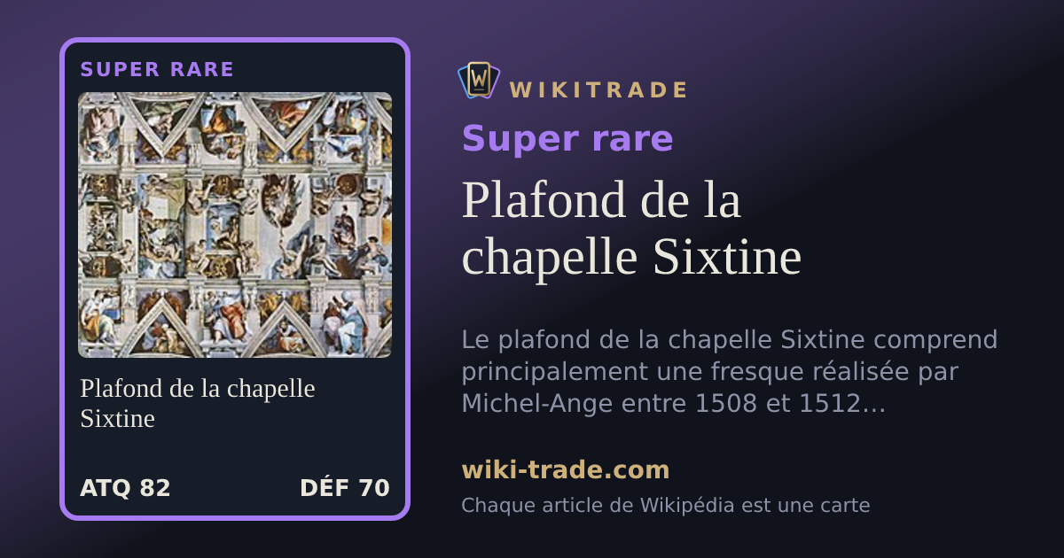 Plafond de la chapelle Sixtine — carte Super rare