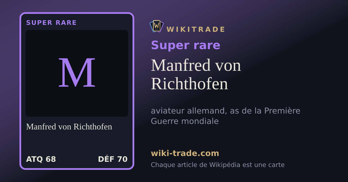 Manfred von Richthofen — carte Super rare