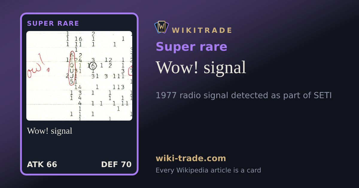 Wow! signal — Super rare card
