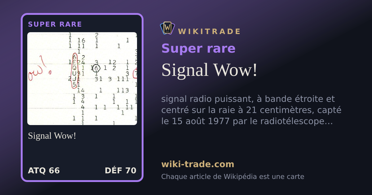Signal Wow! — carte Super rare
