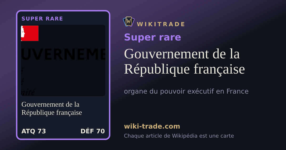 Gouvernement de la République française — carte Super rare