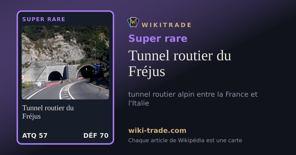 Tunnel routier du Fréjus — carte Super rare
