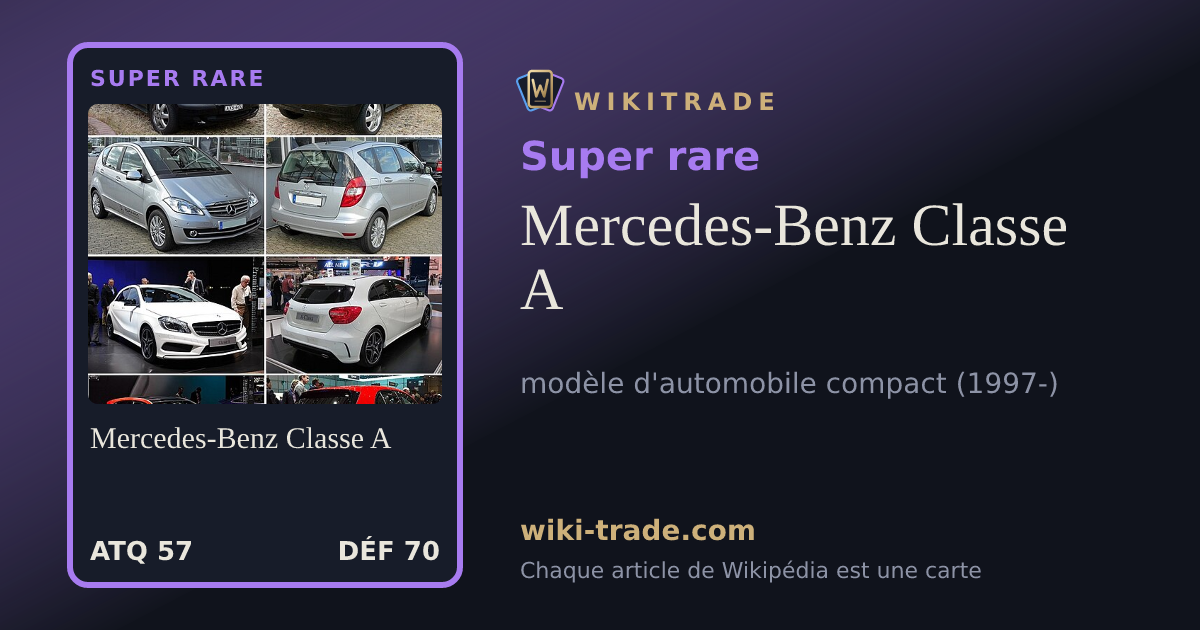 Mercedes-Benz Classe A — carte Super rare