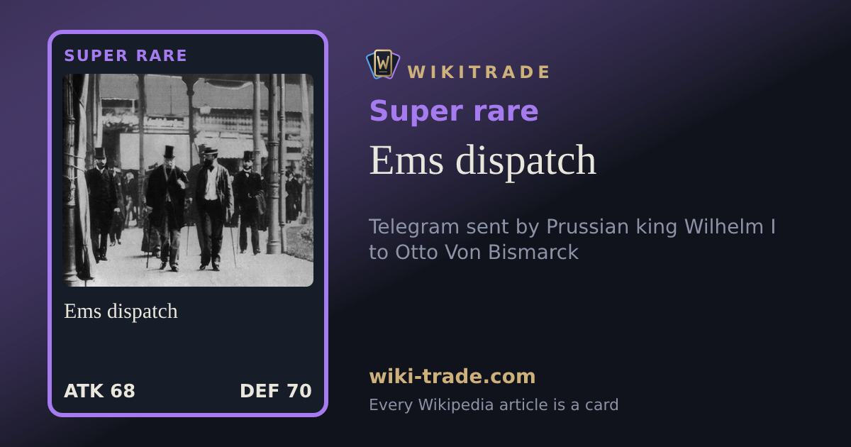 Ems dispatch — Super rare card