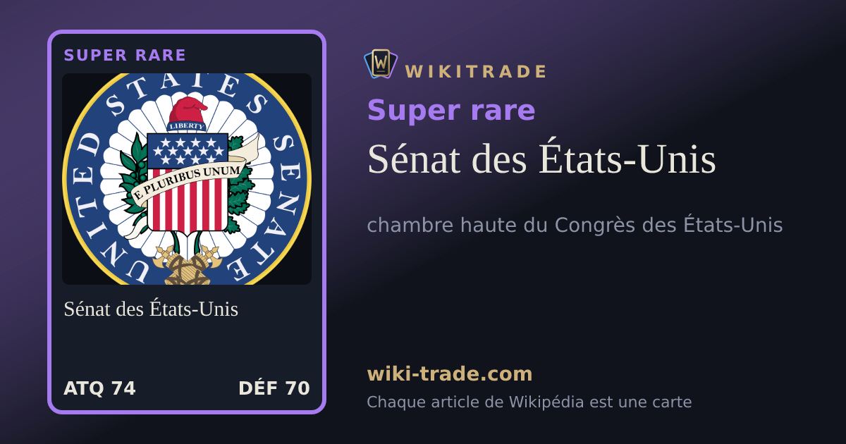 Sénat des États-Unis — carte Super rare