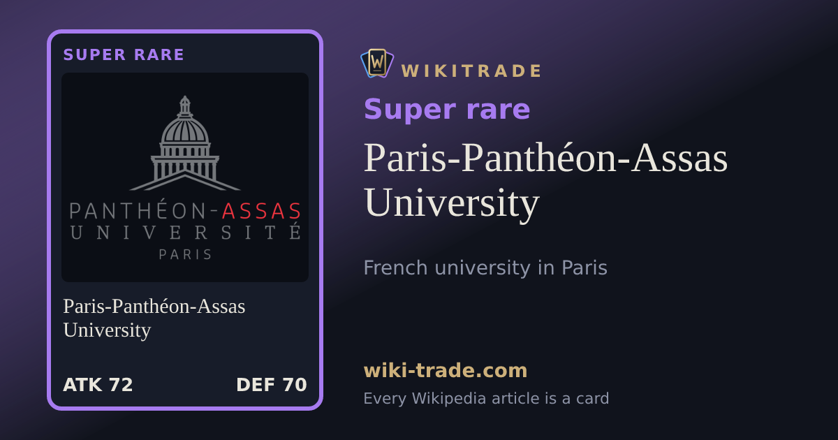 Paris-Panthéon-Assas University — Super rare card