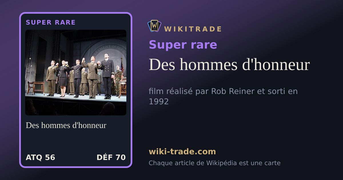 Des hommes d'honneur — carte Super rare