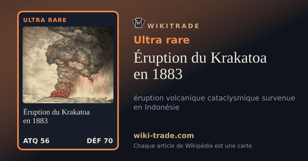 Éruption du Krakatoa en 1883 — carte Ultra rare