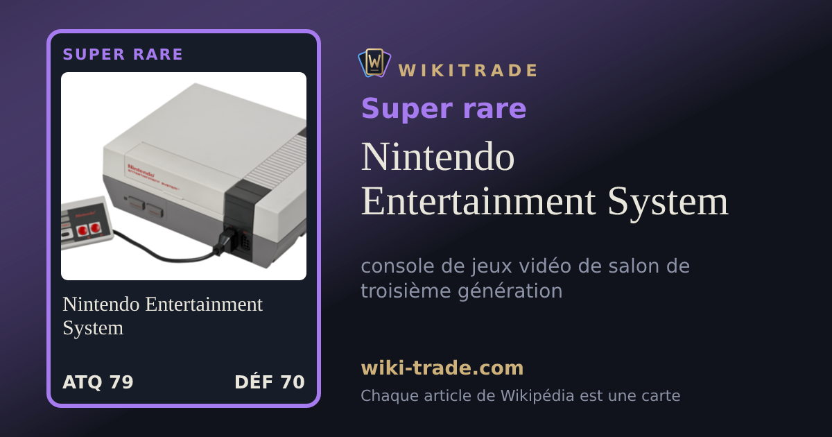 Nintendo Entertainment System — carte Super rare