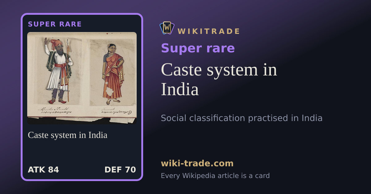 Caste system in India — Super rare card