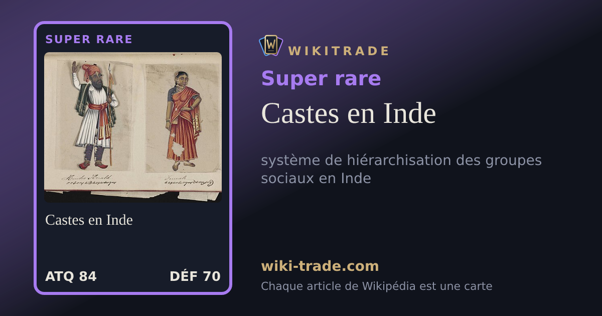 Castes en Inde — carte Super rare