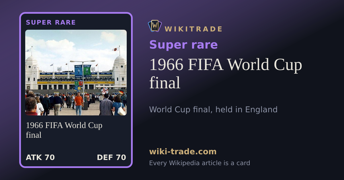1966 FIFA World Cup final — Super rare card
