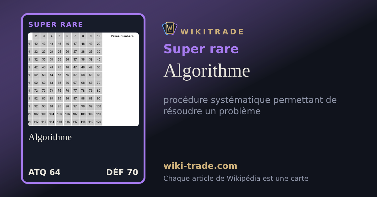 Algorithme — carte Super rare