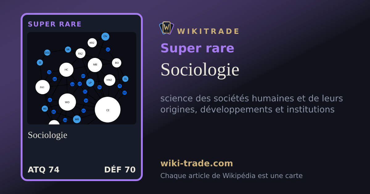 Sociologie — carte Super rare