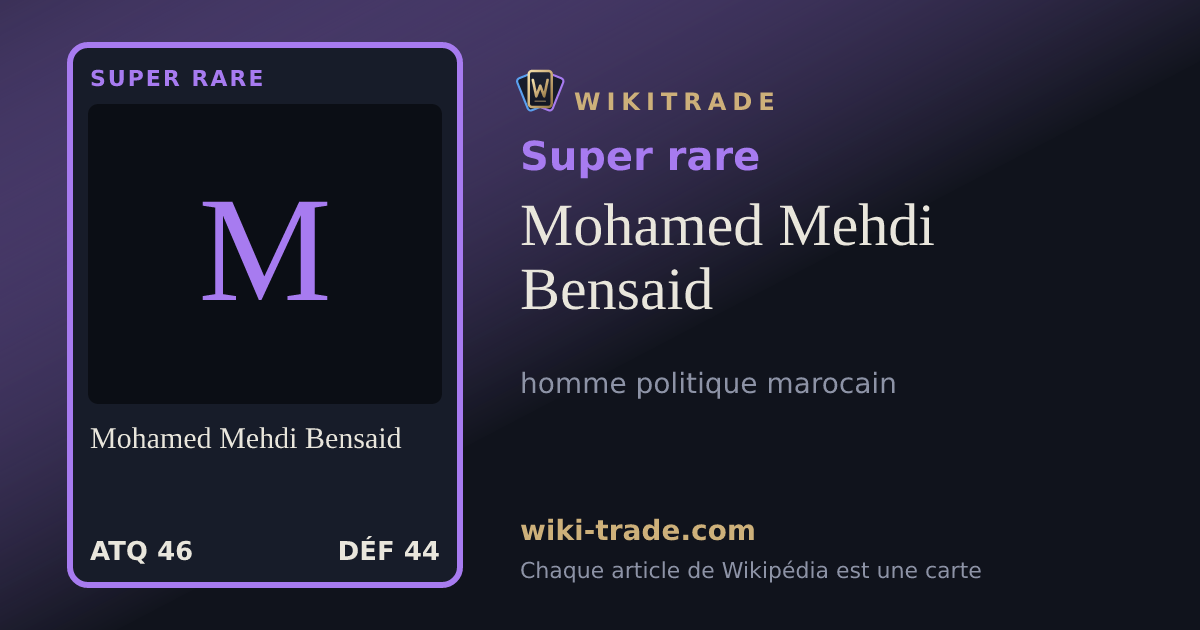 Mohamed Mehdi Bensaid — carte Super rare