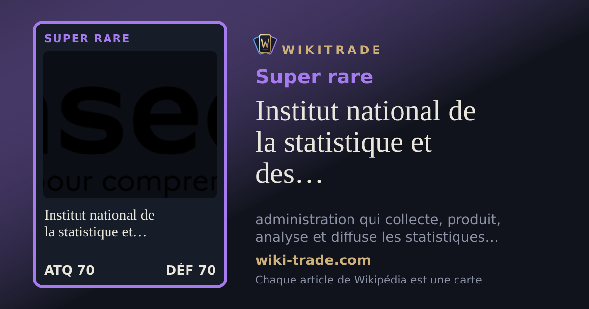 Institut national de la statistique et des études économiques — carte Super rare