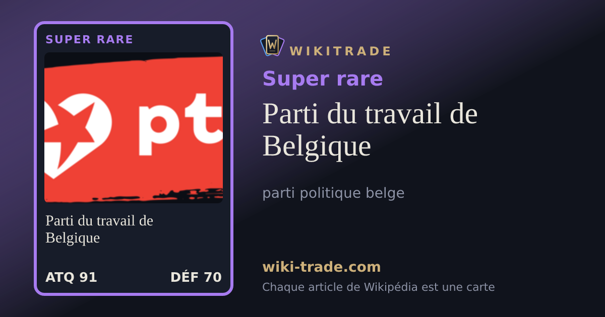Parti du travail de Belgique — carte Super rare
