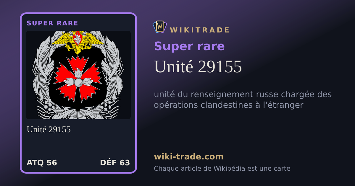Unité 29155 — carte Super rare
