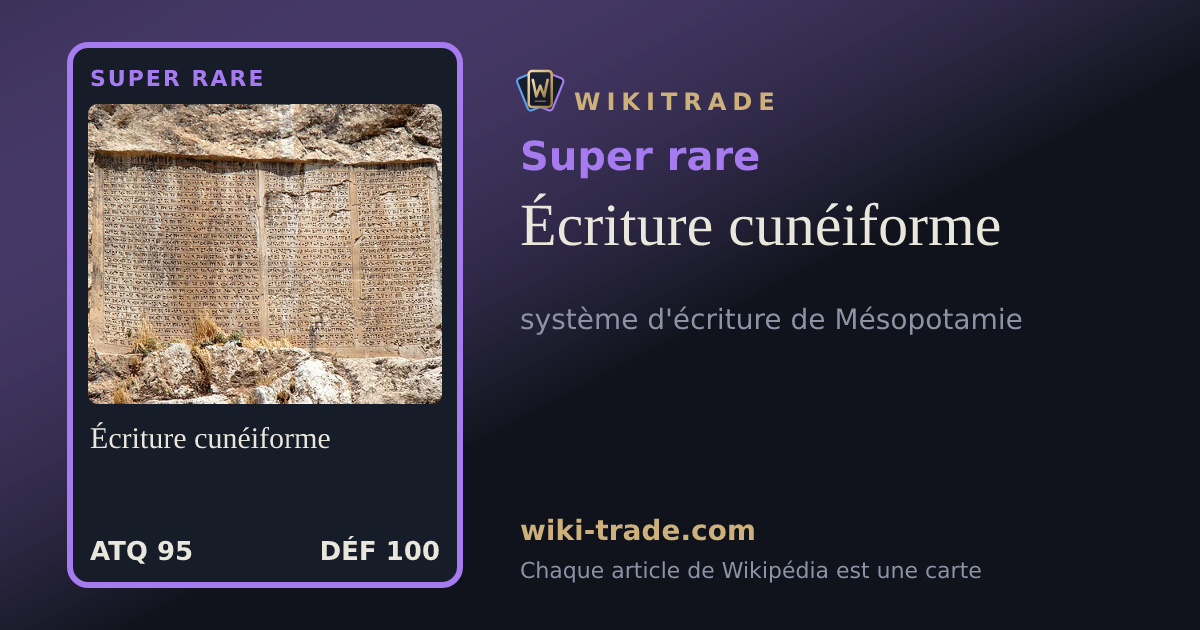 Écriture cunéiforme — carte Super rare