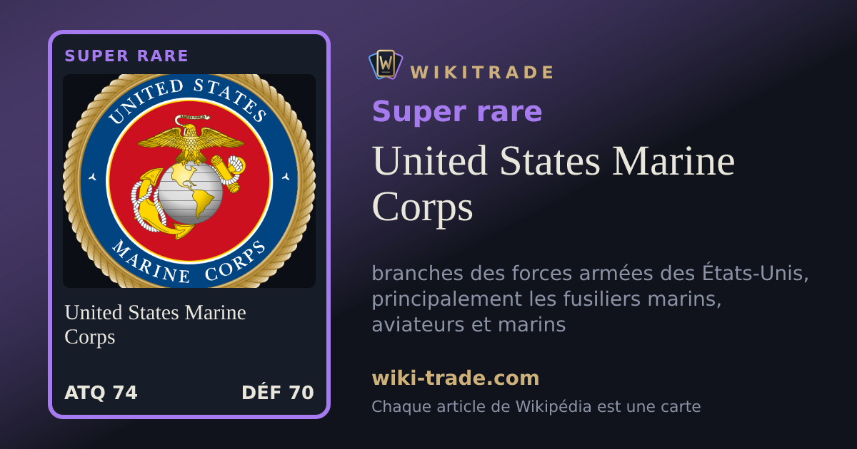 United States Marine Corps — carte Super rare