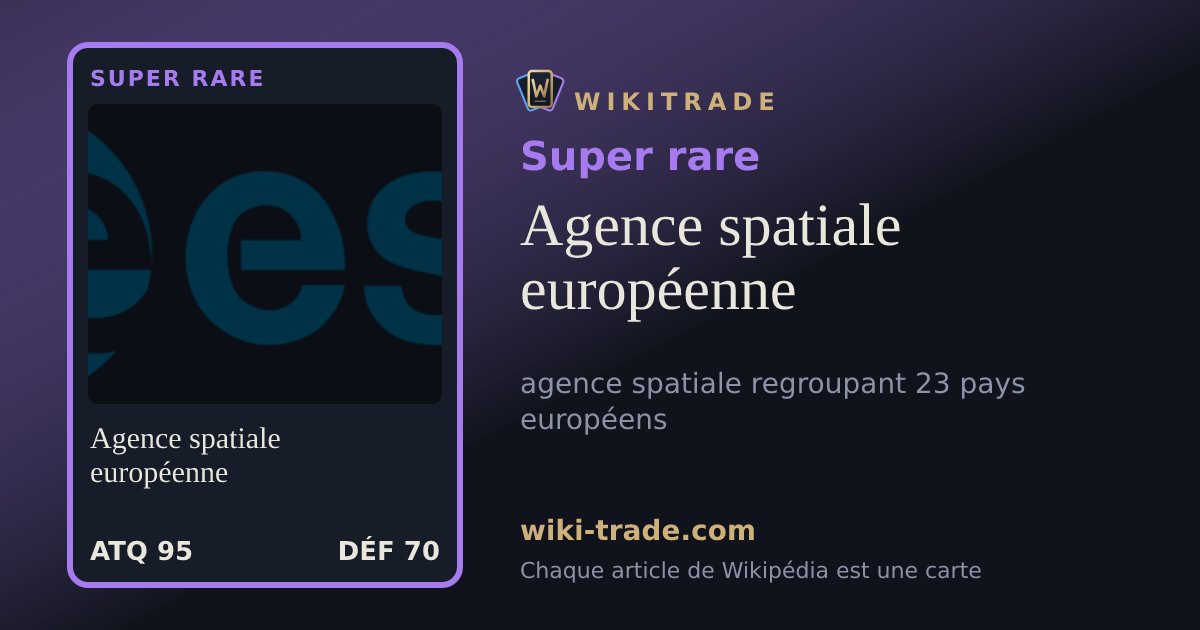 Agence spatiale européenne — carte Super rare