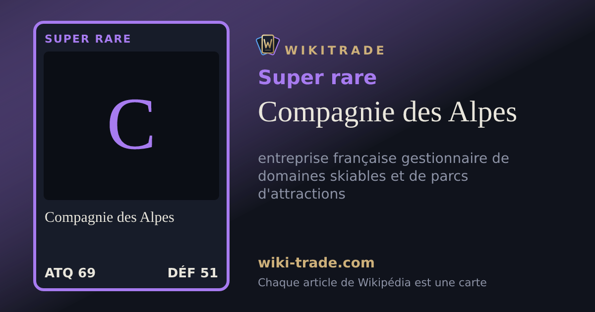 Compagnie des Alpes — carte Super rare