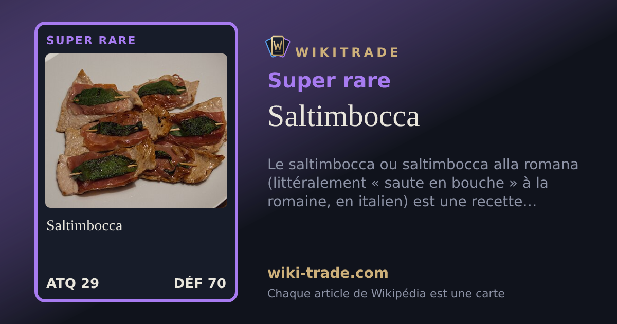 Saltimbocca — carte Super rare