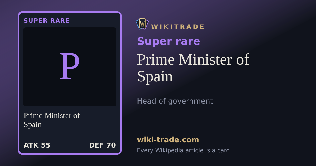 Prime Minister of Spain — Super rare card