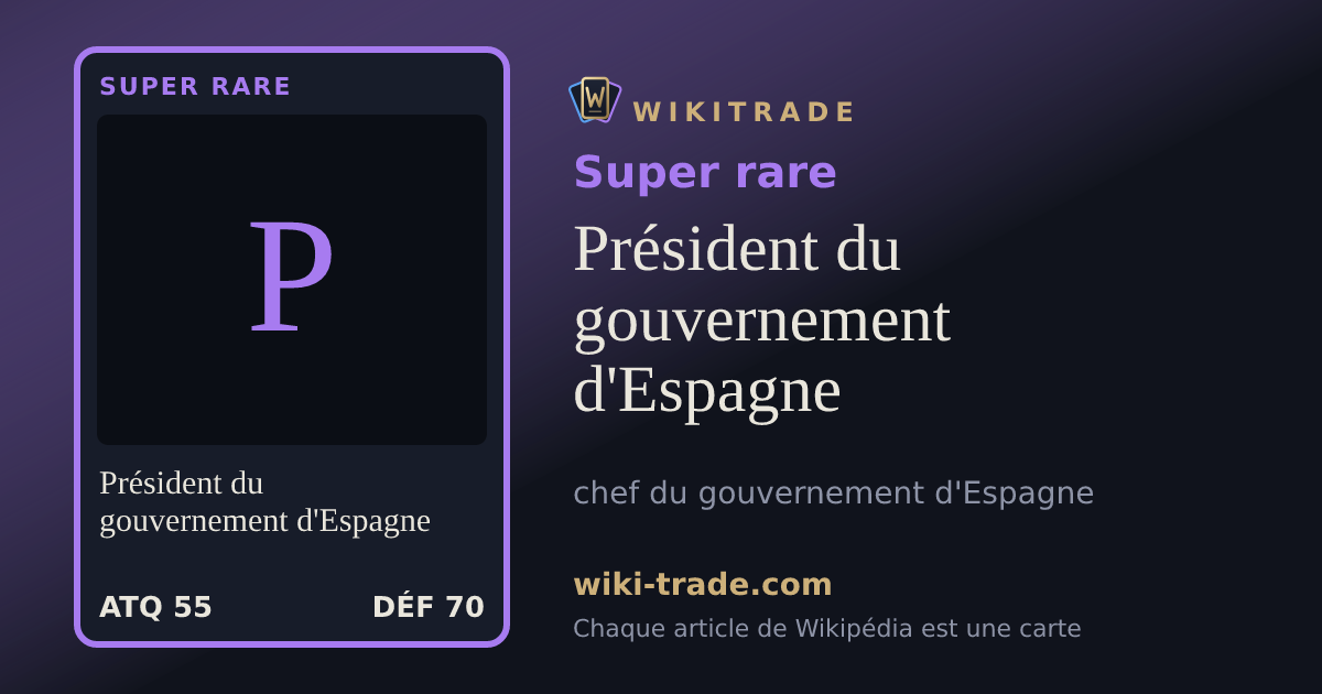 Président du gouvernement d'Espagne — carte Super rare