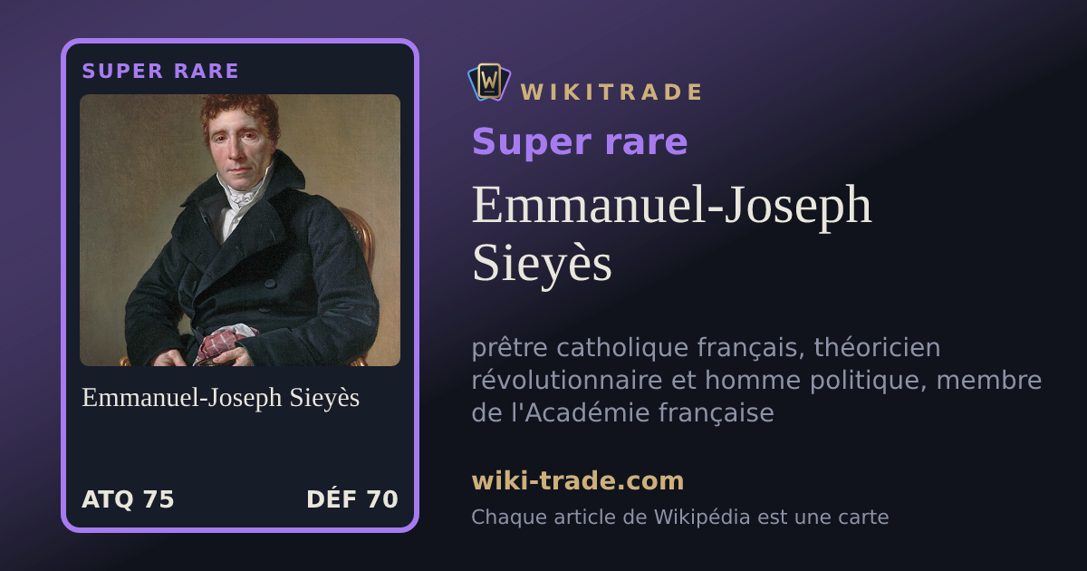 Emmanuel-Joseph Sieyès — carte Super rare