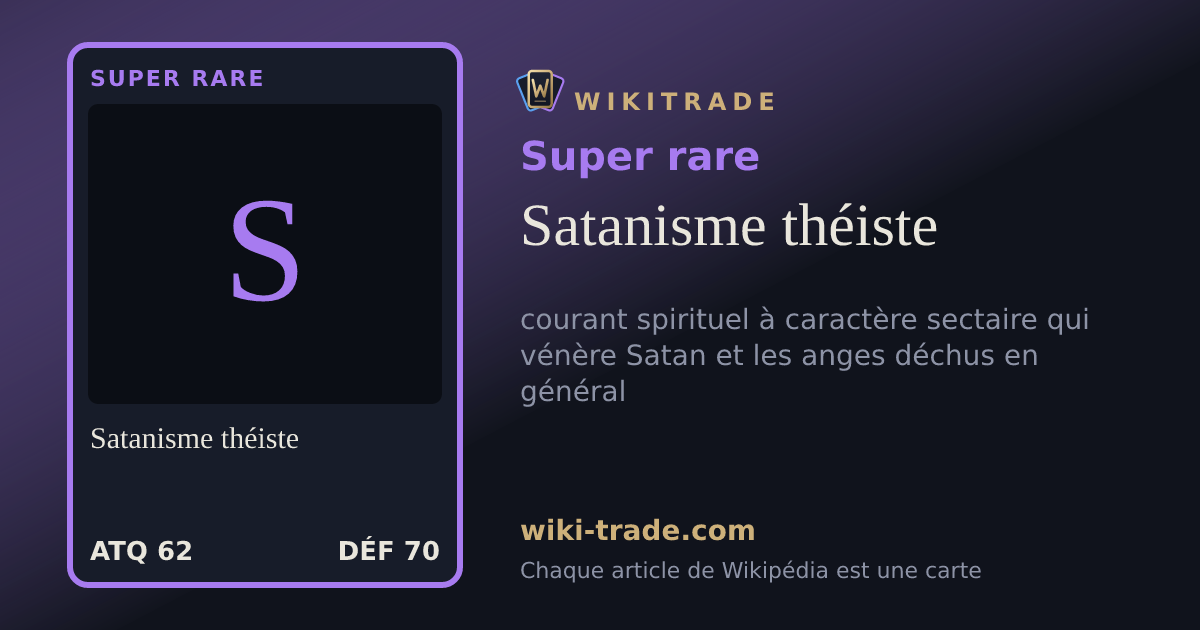 Satanisme théiste — carte Super rare